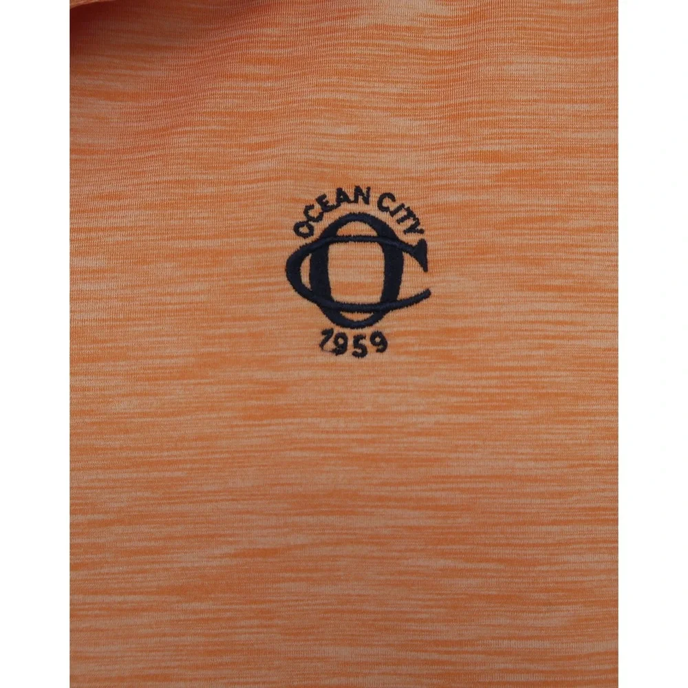 FootJoy Mens‎ ProDry Golf Polo Shirt Orange Space Dye Ocean City Logo Small S